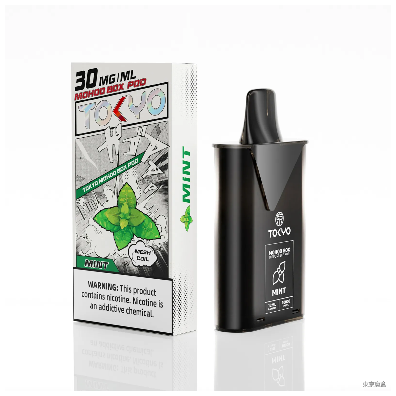 TOKYO MOHOO BOX東京魔盒電子菸煙彈薄荷味丨MESH科技升級,12ML大容量、10000口