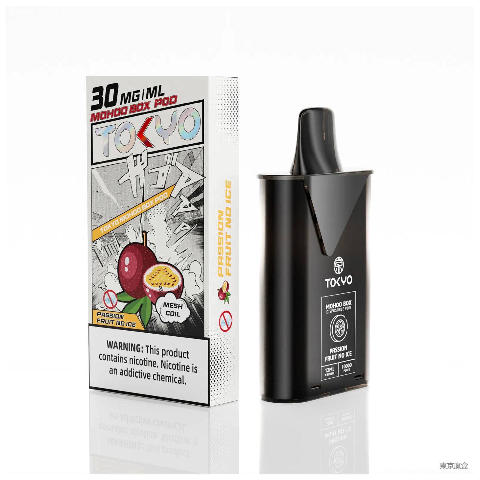 TOKYO MOHOO BOX東京魔盒電子菸煙彈丨12ML大容量、10000口【無涼百香果味】